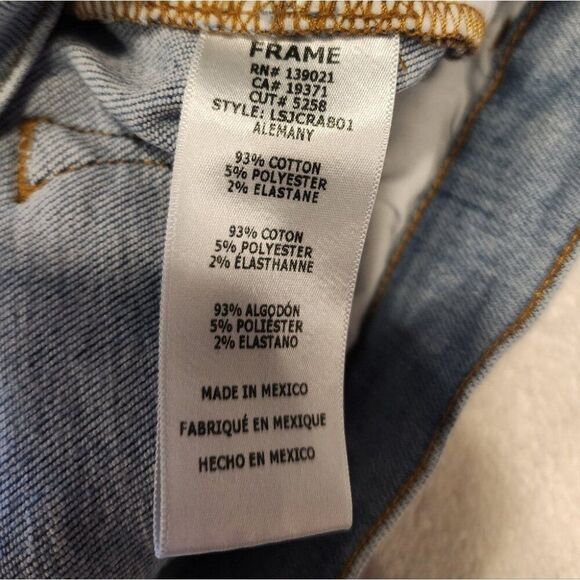 Frame Le Skinny Crop Jeans 28 Light Blue Distressed - Picture 8 of 12